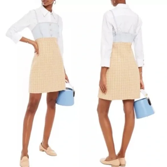 Sandro Mina Chambray & Metallic Tweed Dress - Picture 3 of 16